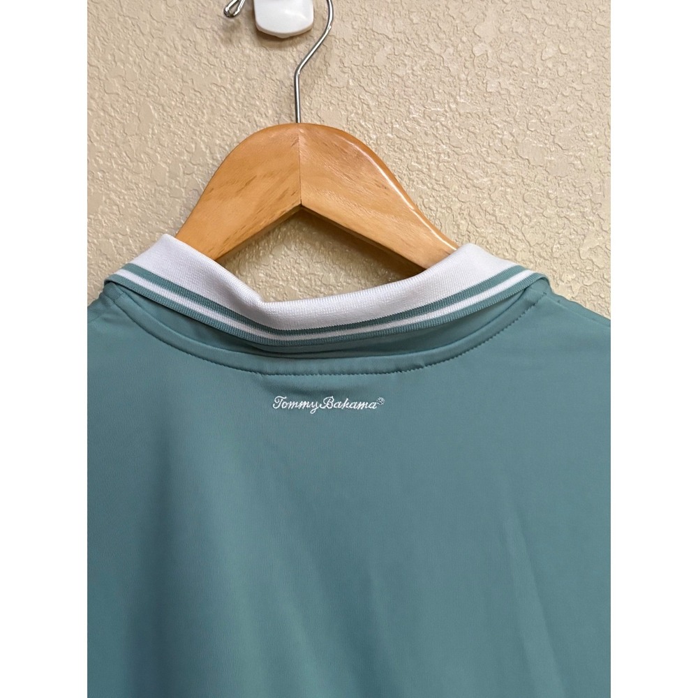 Sleeveless Teal Polo Dress with Contrast Collar - Picture 5 of 7